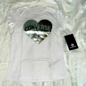 Converse Girls White T Shirt Size 5-6 Years